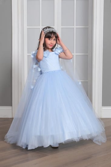 فستان بناتي بجيبون فخم 2 الى 11 سنه