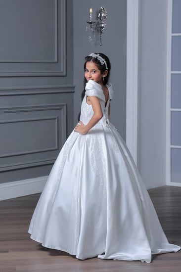 فستان بناتي بكلفه وجيبون 3 - 11 سنة