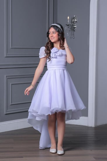 فستان بناتي بذيل 10 - 14 سنة