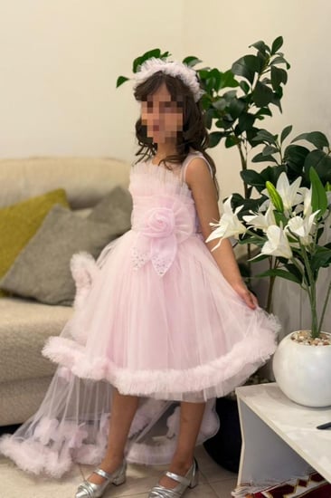 فستان تركي تل  فخم من 3 - 7 سنوات