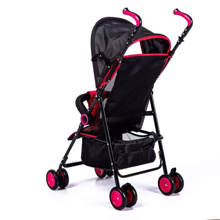 عربة أطفال قابلة للطي مع مظله وعجلات دوارة