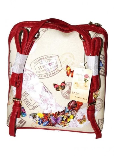 شنطة ظهر بطبعة فراشة متعددة الألوان