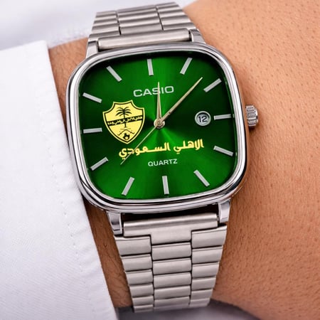 ساعة كاسيو casio LTP اخضر بشعار نادي الاهلي