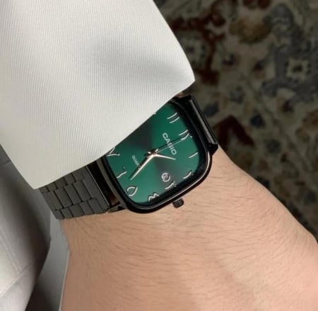 ساعة كاسيو casio LTP اخضر ملكي ارقام عربية