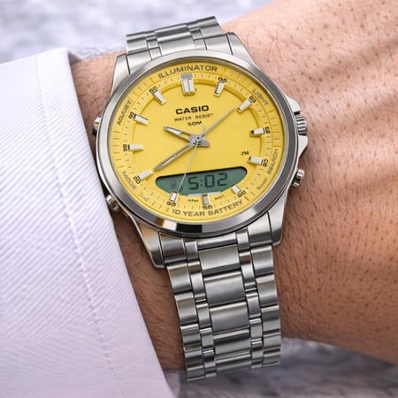 ساعة كاسيو casio Analog  اصفر