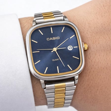 ساعة كاسيو casio LTP لونين ازرق غامق