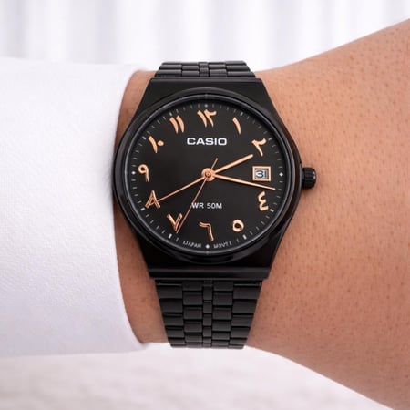 ساعة كاسيو casio MTP ارقام عربية اسود