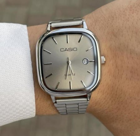 ساعة كاسيو casio LTP رصاصي تيتانيوم