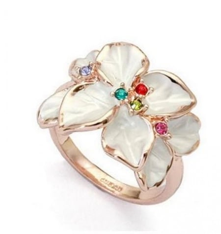 خاتم نسائي مطلي بالذهب مقاس 7.25 أمريكي