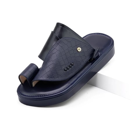 حذاء جلد التمساح كحلي