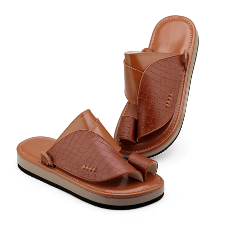 حذاء شرقي  جلد التمساح عسلي