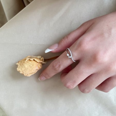 خاتم كاجول من احجار الـ CZ والفضة