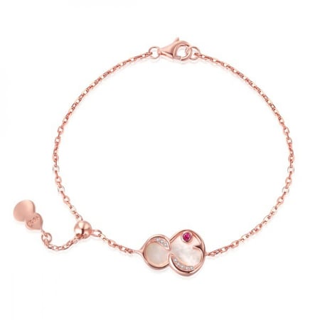 سوار سباركلينج بالصدف و احجار الـCZ والفضة المطلية بالذهب