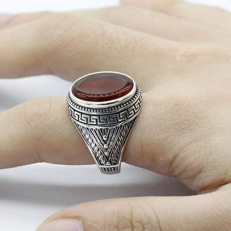 خاتم رجالي فضه بحجر العقيق