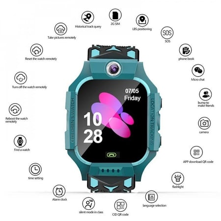 ساعة ذكية للأطفال مزودة بنظام تحديد المواقع وشريحة اتصال