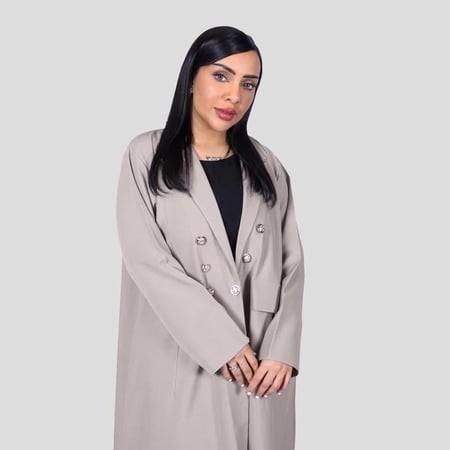 عباية كتان لف رسمية بألوان متعدده مزينة بأزرار انيقه على الكم والصدر وجيوب امامية