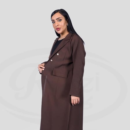 عباية كتان لف رسمية بألوان متعدده مزينة بأزرار انيقه على الكم والصدر وجيوب امامية