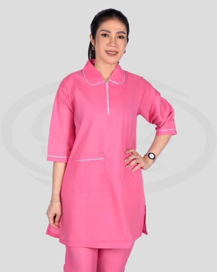 زي عاملة بقصه مريحه متعدد الألوان