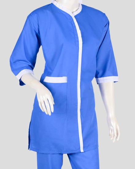 زي عامله مريح أزرق