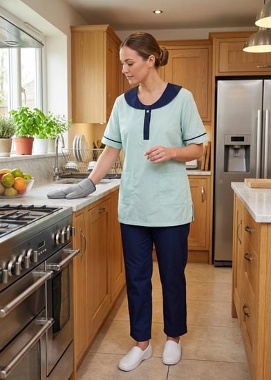 زي مهني بياقة دائرية