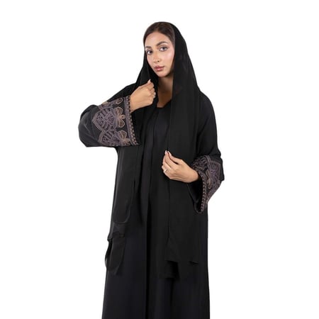 عباية كم مربع وسيع مطرز نحاسي