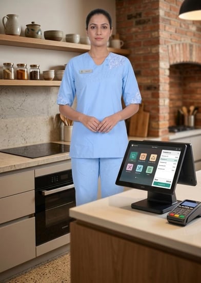 زي عاملات عملي مشجر بلمسات أنيقه