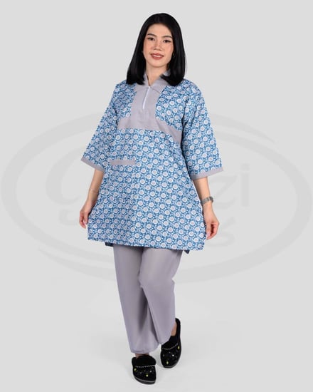 زي عامله مريح بألوان زاهية