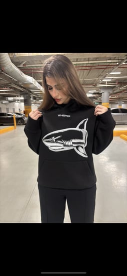 BLACK HOODIE OVER SIZE