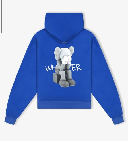 BLUE HOODIE OVER SIZE