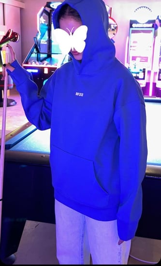 BLUE HOODIE OVER SIZE