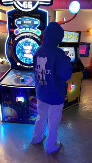 BLUE HOODIE OVER SIZE