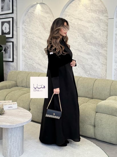 Winter collection ️️⛄ | عباية ميلين كريب كتان مع مخمل كوري اسود