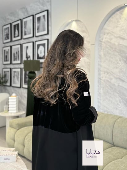 Winter collection ️️⛄ | عباية ميلين كريب كتان مع مخمل كوري اسود