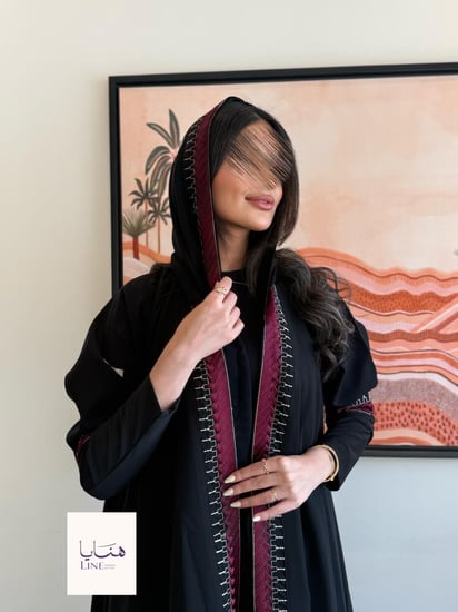 عباية سمو دبل كلوش بقماش كريب كم استريتش