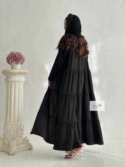 عباية اراده بقماش روكاما وجواهر اسود