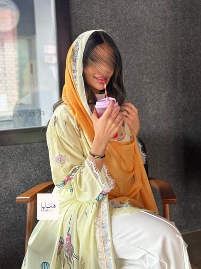 عباية هفيف قماش حرير صيفي بارد ليموني