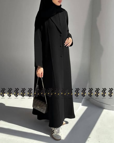 عباية تانيا سوداء كتف