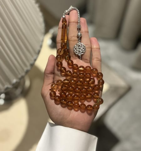 سبحة بكلايت - شفاف لون زعفراني