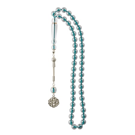 سبحة بكلايت - شفاف خيط اخضر