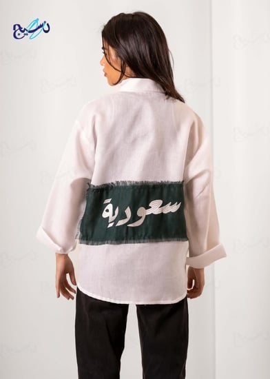 قميص كتان كم طويل