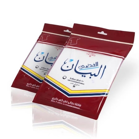 البيان الفضي فانلة رجالي نصف كم  دائري ( 6 حبات )