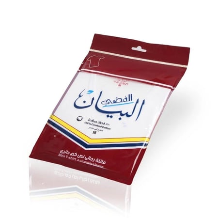 البيان الفضي فانلة رجالي نصف كم  دائري ( 6 حبات )