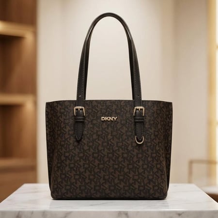 حقيبة يد نسائية من DKNY – تصميم أنيق بنقشة المونوغرام  . ماستر كوالتي