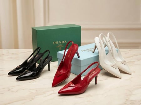 كعب نسائي فاخر من برادا PRADA جرأة أنيقة بلمسة عصرية طبق الأصل