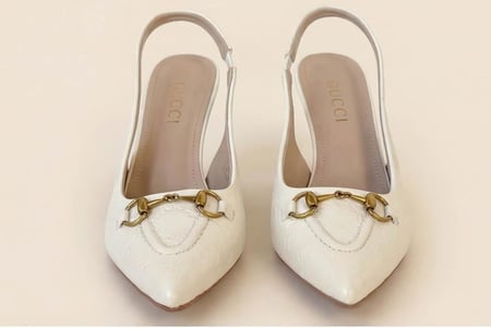 كعب نسائي من ماركة جوتشي GUCCI بكعب عالي تصميم فاخر ماستر كوالتي