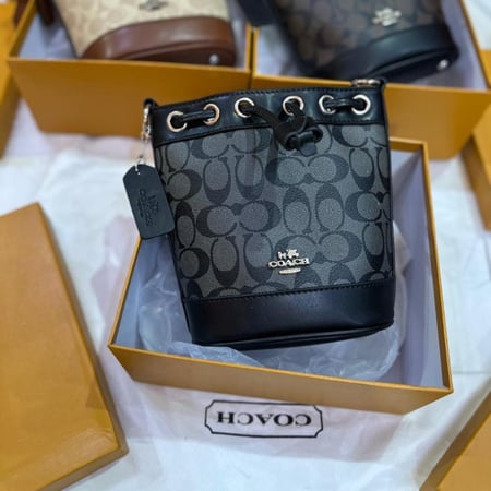 حقيبة باكيت نسائية أنيقة من Coach بنقشة Signature الكلاسيكية ماستر كوالتي
