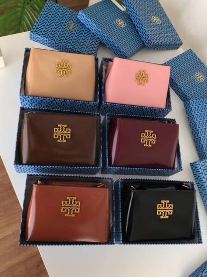 حقيبة توري بورش جلد لامع – أناقة كلاسيكية فاخرة ماستر كوالتي