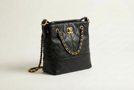 حقيبة شانيل جلد مبطّن بتصميم ثنائي اللون ماستر كوالتي