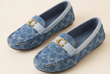 حذاء لوفر كوتش COACH نسائي بتصميم الدنيم الفاخر ماستر كوالتي