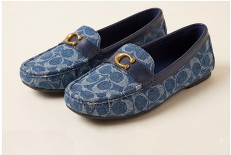 حذاء لوفر كوتش COACH نسائي بتصميم الدنيم الفاخر ماستر كوالتي